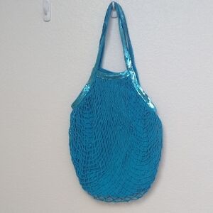 Stylish Blue Mesh Tote Bag